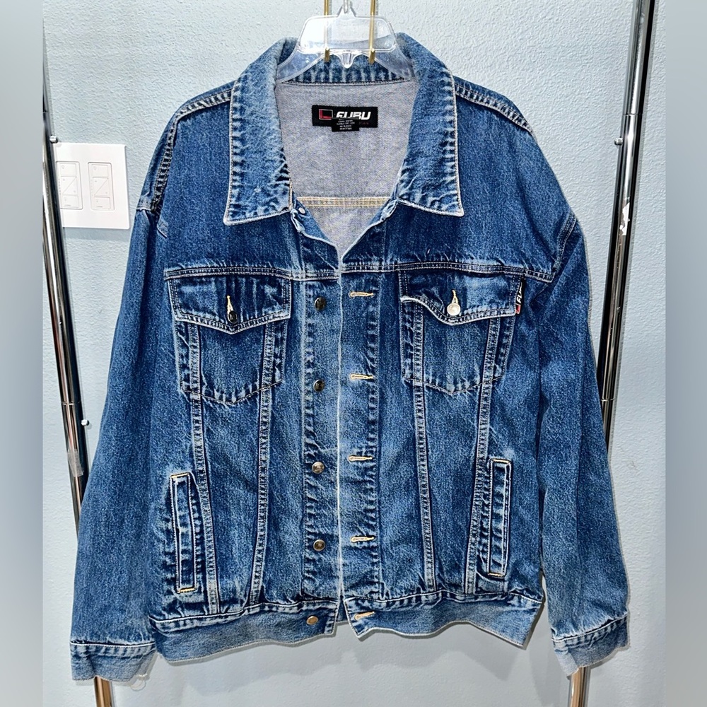 Y2K FUBU THE COLLECTION DENIM BUTTON JACKET MEN SIZE‎ LARGE